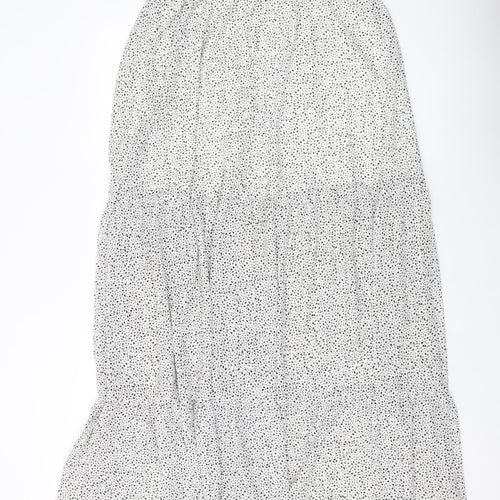 H&M Womens White Geometric Polyester A-Line Skirt Size 30 in Zip