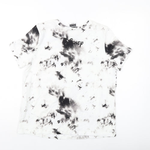 Zara Womens White Cotton Basic T-Shirt Size S Crew Neck - Dumbo Disney