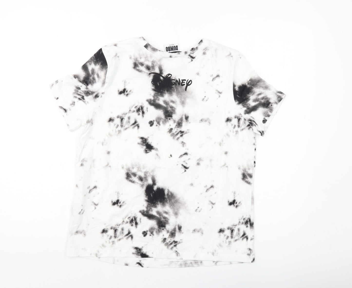Zara Womens White Cotton Basic T-Shirt Size S Crew Neck - Dumbo Disney