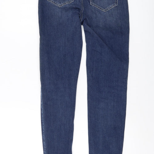 Marks and Spencer Womens Blue Cotton Skinny Jeans Size 8 L27 in Regular Button