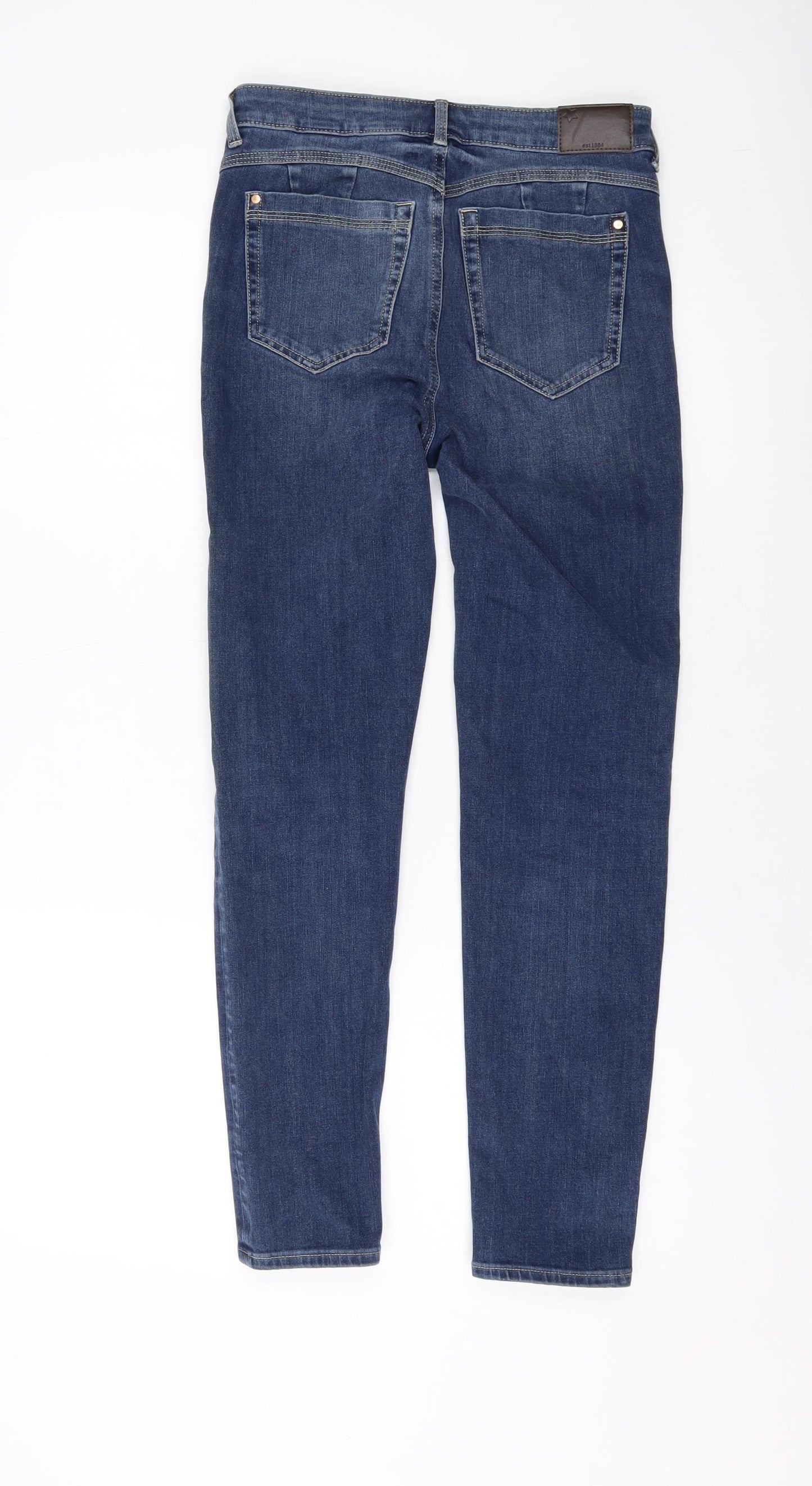 Marks and Spencer Womens Blue Cotton Skinny Jeans Size 8 L27 in Regular Button