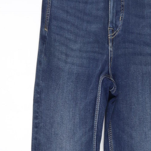 Marks and Spencer Womens Blue Cotton Skinny Jeans Size 8 L27 in Regular Button