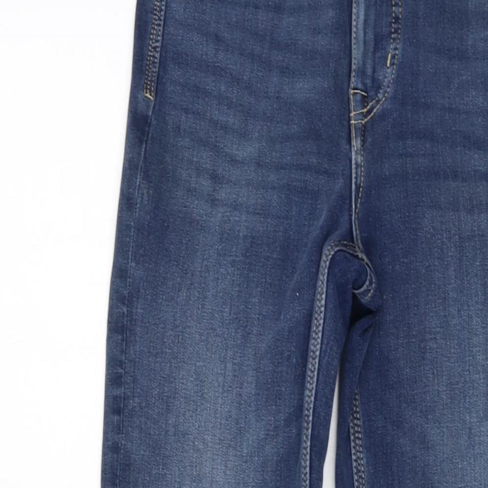 Marks and Spencer Womens Blue Cotton Skinny Jeans Size 8 L27 in Regular Button