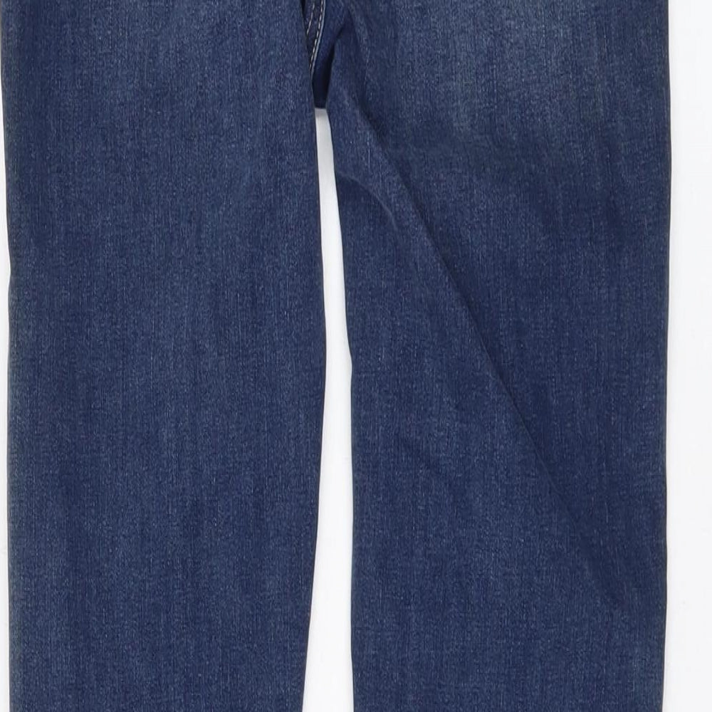 Marks and Spencer Womens Blue Cotton Skinny Jeans Size 8 L27 in Regular Button