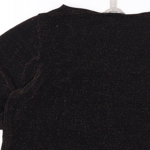 H&M Womens Black Polyamide Basic Blouse Size M V-Neck