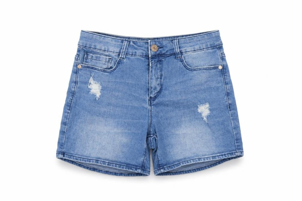 RE DENIM Womens Blue Cotton Boyfriend Shorts Size 10 L6 in Regular Button