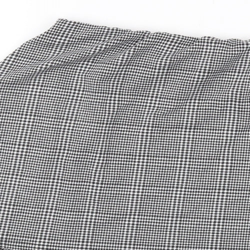 Select Womens Black Plaid Polyester Mini Skirt Size 12