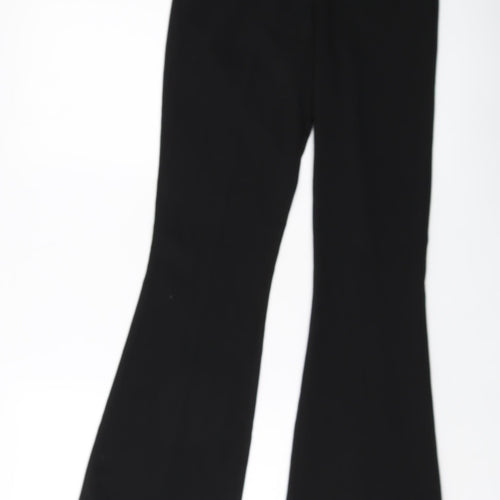Silenzi Womens Black Polyester Trousers Size 4 L29 in Regular Button