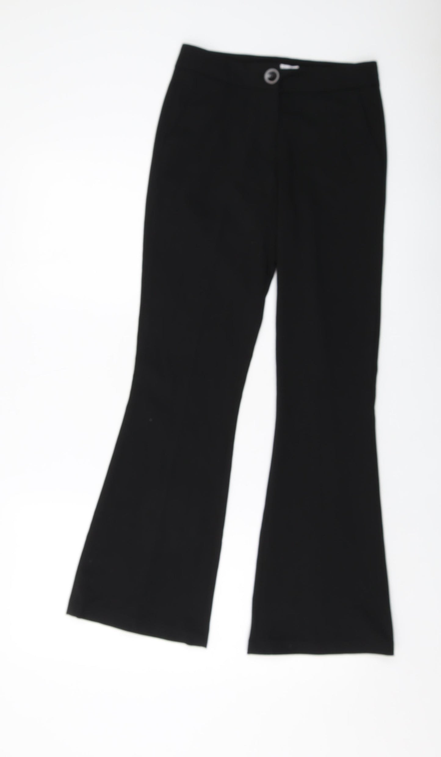 Silenzi Womens Black Polyester Trousers Size 4 L29 in Regular Button