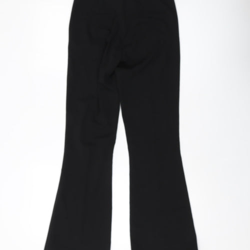 Silenzi Womens Black Polyester Trousers Size 4 L29 in Regular Button