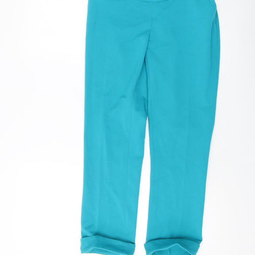 ASOS Womens Blue Polyester Trousers Size 8 L25 in Regular Zip