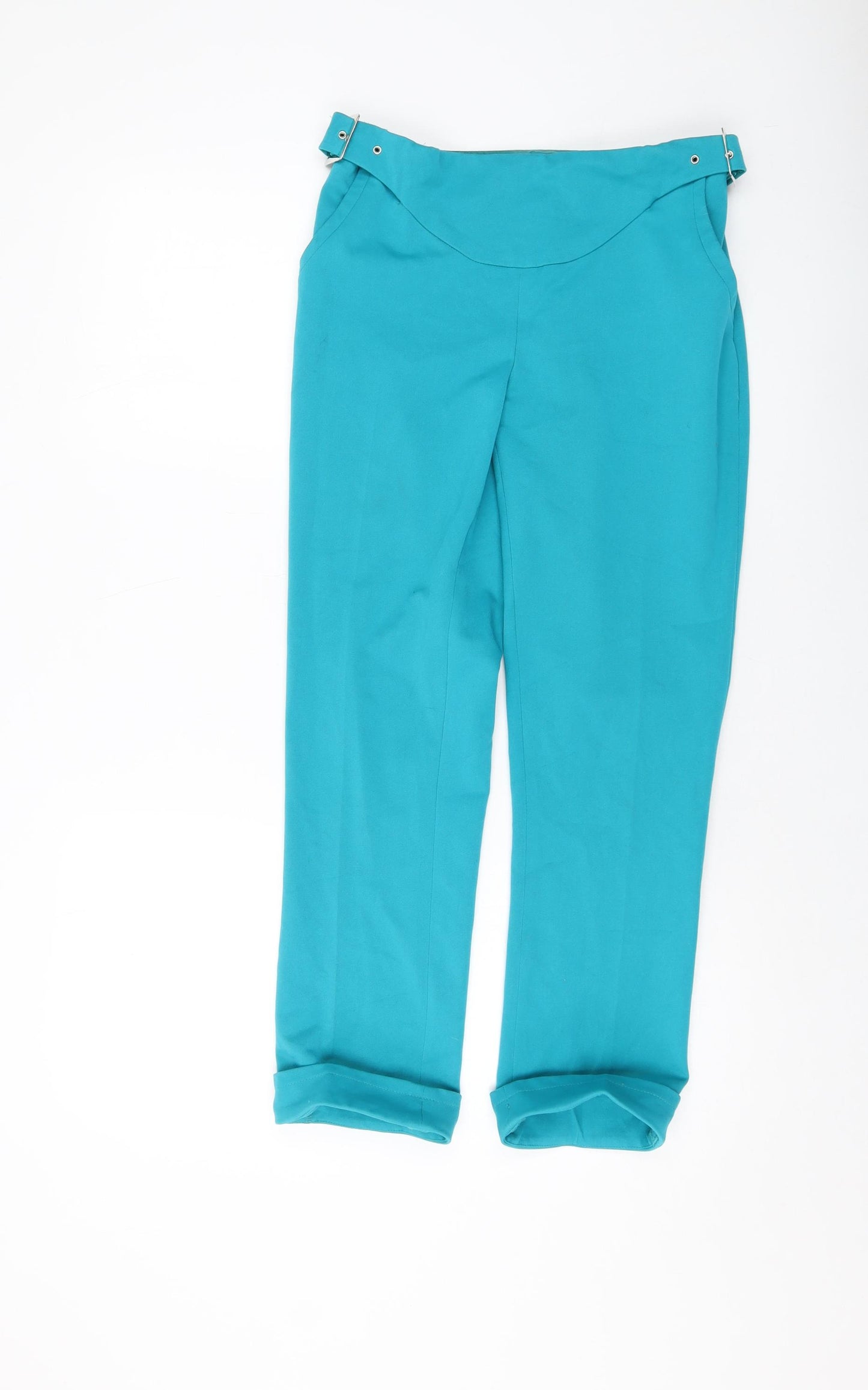 ASOS Womens Blue Polyester Trousers Size 8 L25 in Regular Zip