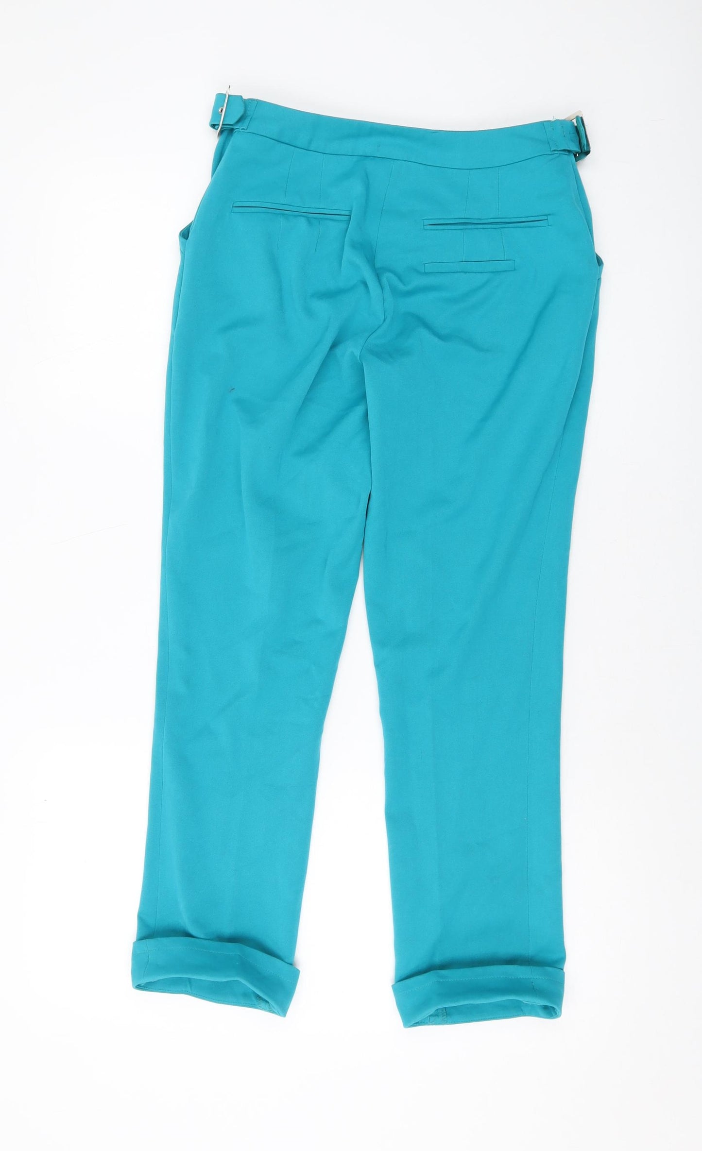 ASOS Womens Blue Polyester Trousers Size 8 L25 in Regular Zip