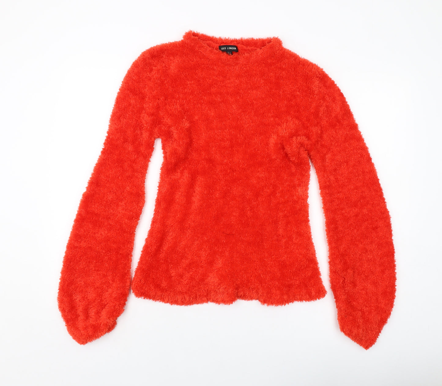 QED London Womens Red Round Neck Polyester Pullover Jumper Size S