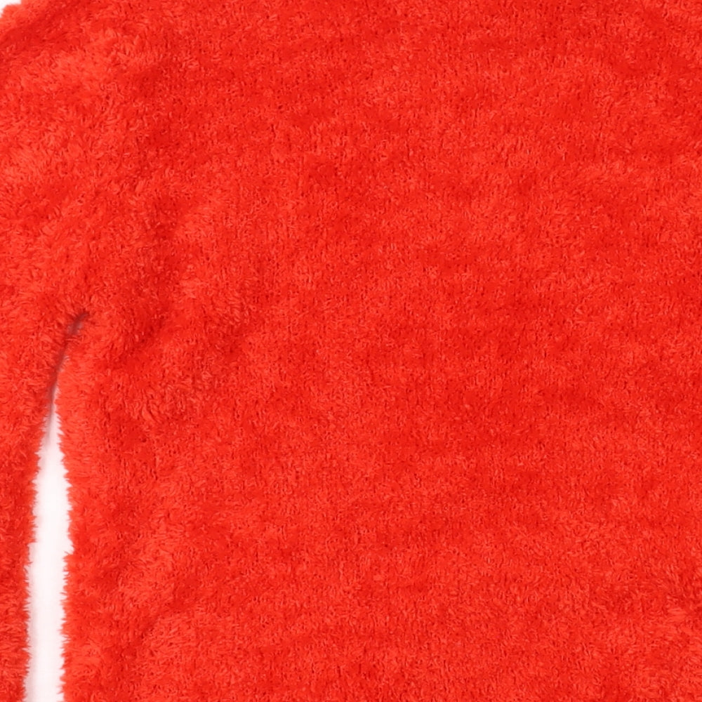 QED London Womens Red Round Neck Polyester Pullover Jumper Size S