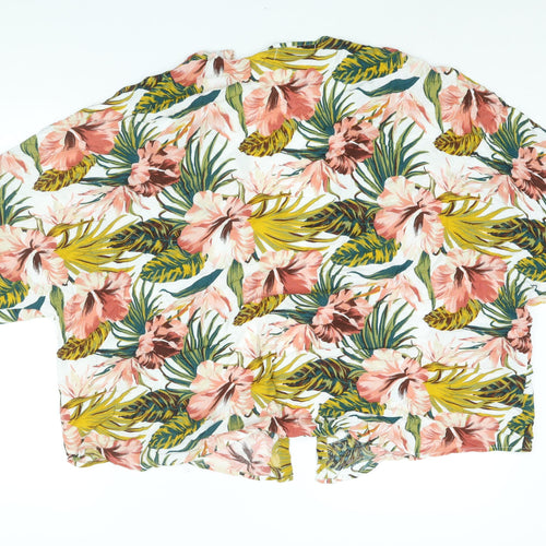 NEXT Womens Multicoloured Floral Viscose Kimono Blouse Size L V-Neck