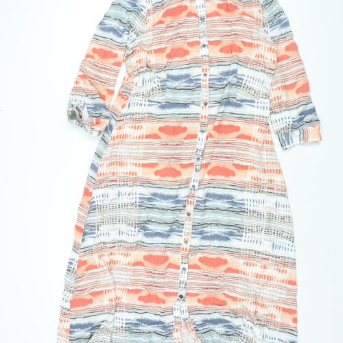 Sandwich Womens Multicoloured Geometric Viscose Shirt Dress Size 14 Collared Button