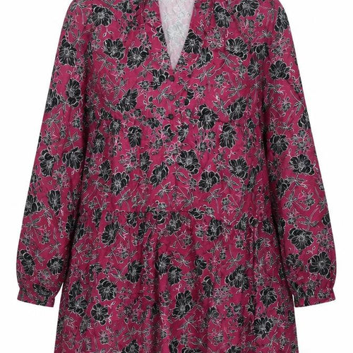 Velvet Heart Womens Purple Floral Cupro Shift Size XL Collared Button - Smocked