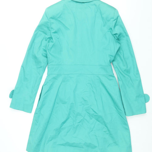 Debenhams Womens Blue Overcoat Coat Size 8 Button
