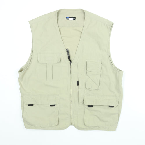 Quechua Mens Beige Jacket Waistcoat Size XL Zip - Pocket