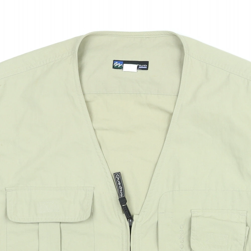 Quechua Mens Beige Jacket Waistcoat Size XL Zip - Pocket
