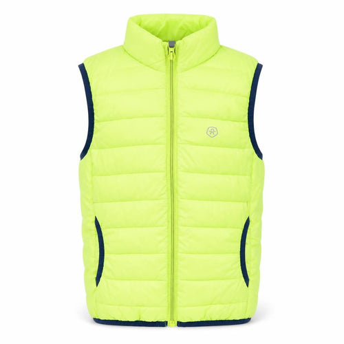 Color Kids Boys Yellow Gilet Jacket Size 8 Years Zip - Neon