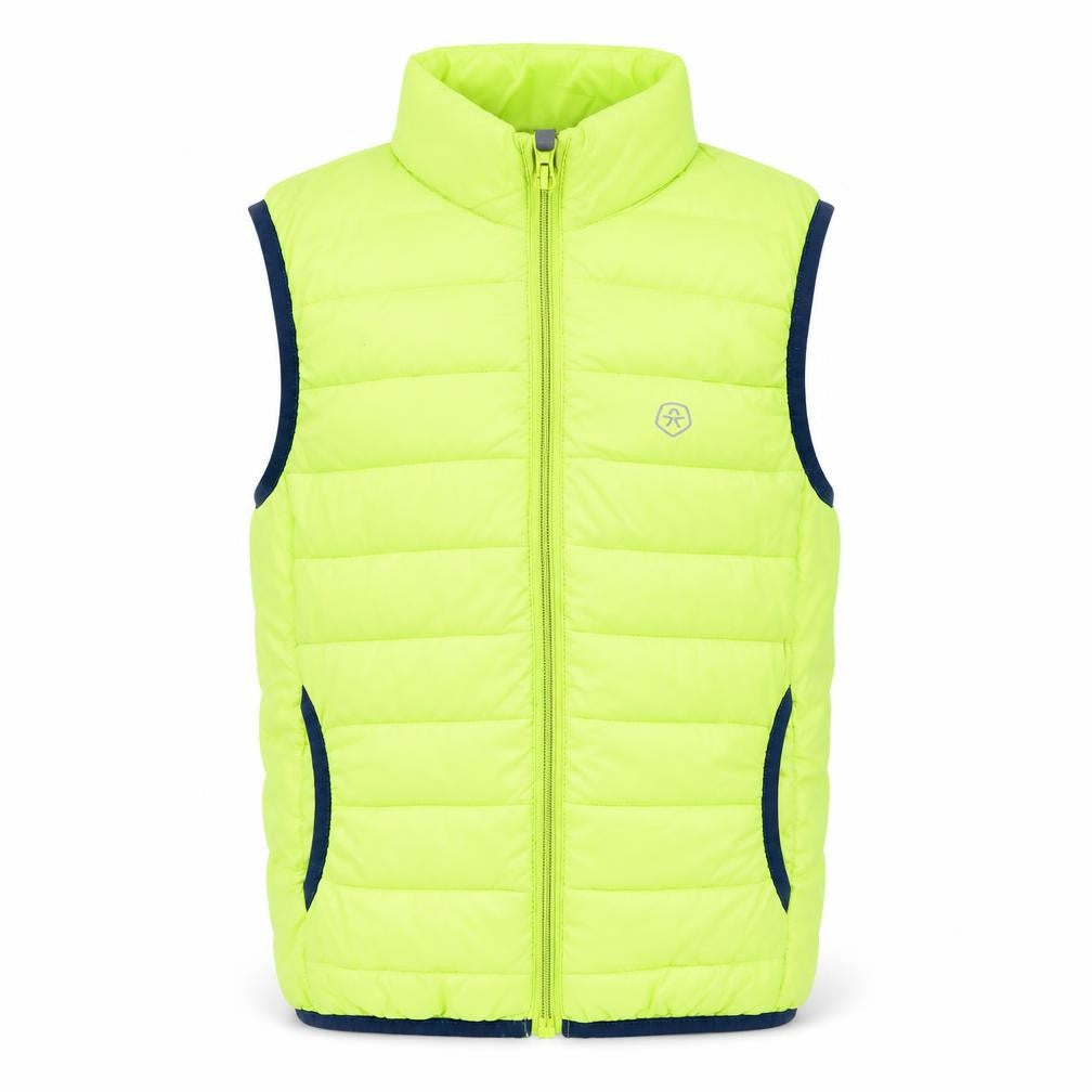 Color Kids Boys Yellow Gilet Jacket Size 8 Years Zip - Neon