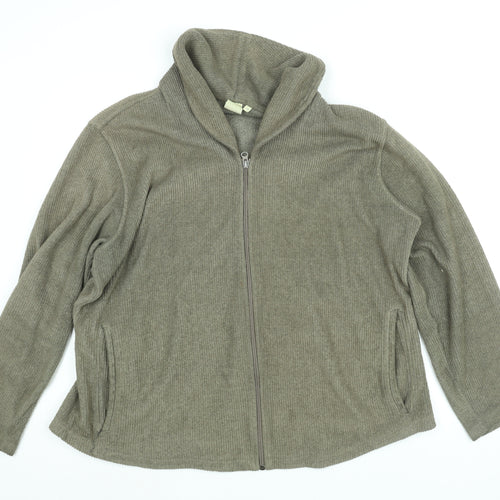 Cotton Traders Womens Brown Jacket Size 24 Zip