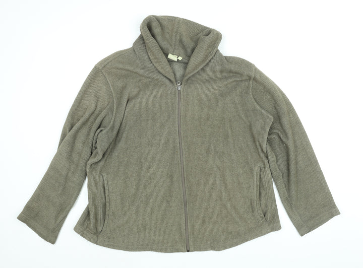 Cotton Traders Womens Brown Jacket Size 24 Zip