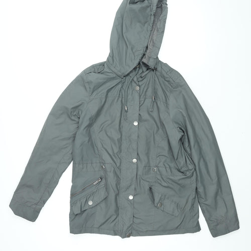 YMI Womens Green Jacket Size XL Zip - Hooded