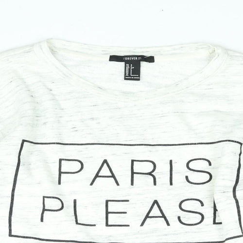 FOREVER 21 Womens White Polyester Pullover Sweatshirt Size S Pullover - Paris Please