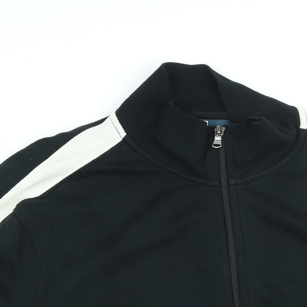 Polo Ralph Lauren Mens Black Jacket Size M Zip - Logo Stripe