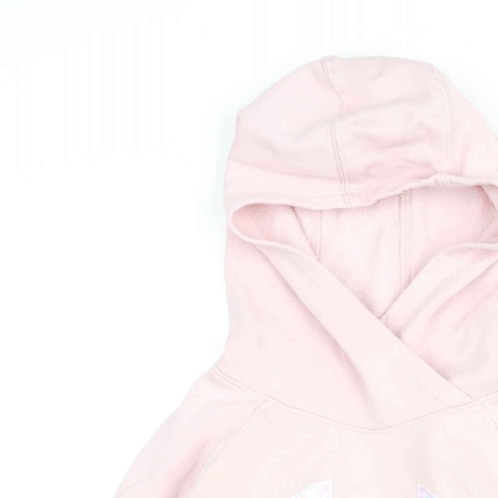 Under armour Girls Pink Polyester Pullover Hoodie Size L Pullover - Logo