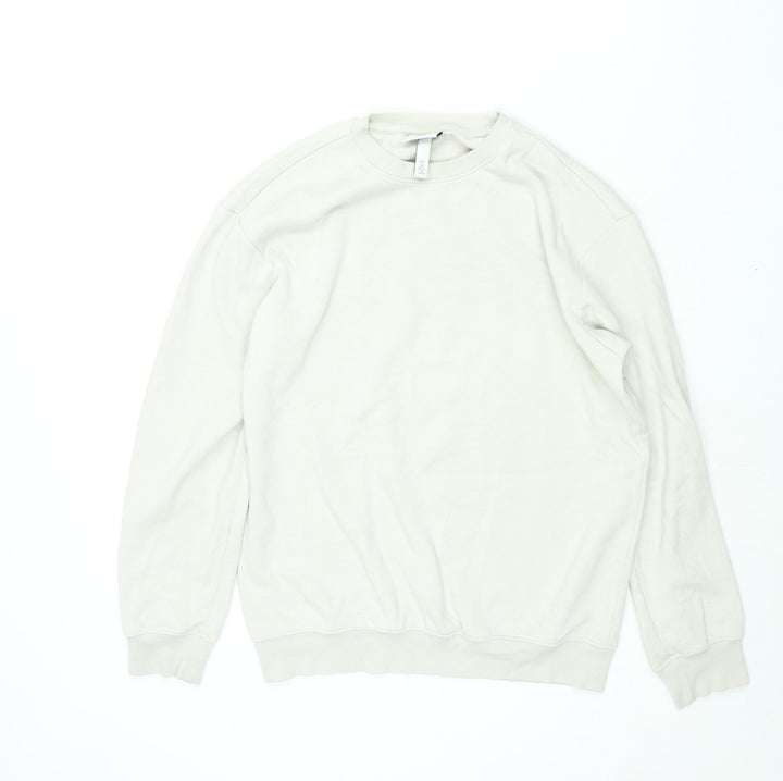 H&M Mens Beige Cotton Pullover Sweatshirt Size S