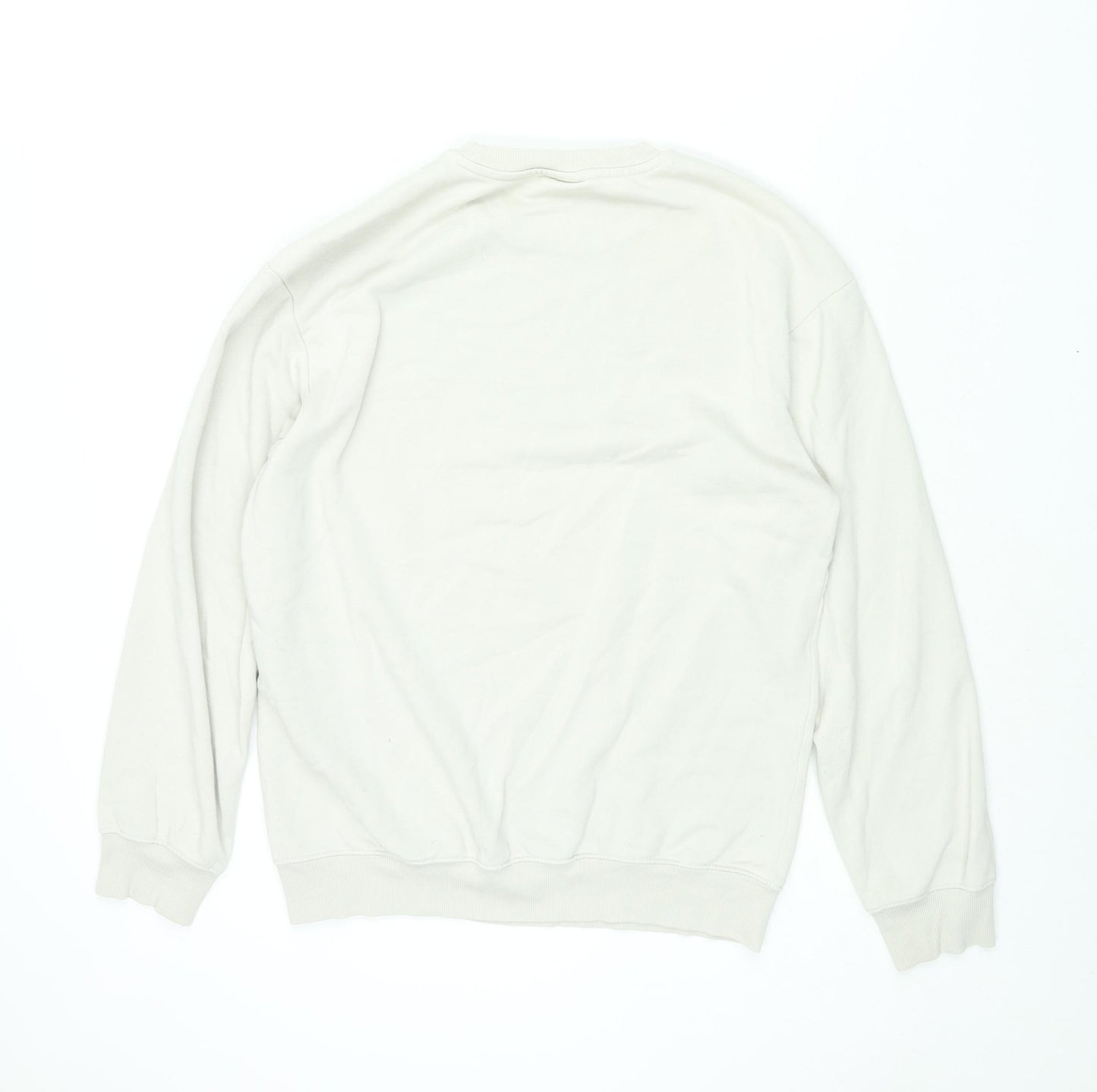 H&M Mens Beige Cotton Pullover Sweatshirt Size S