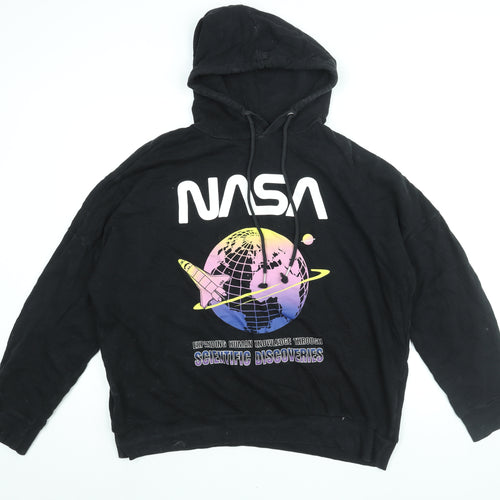 Divided by H&M Womens Black Cotton Pullover Hoodie Size M Pullover - NASA Planet