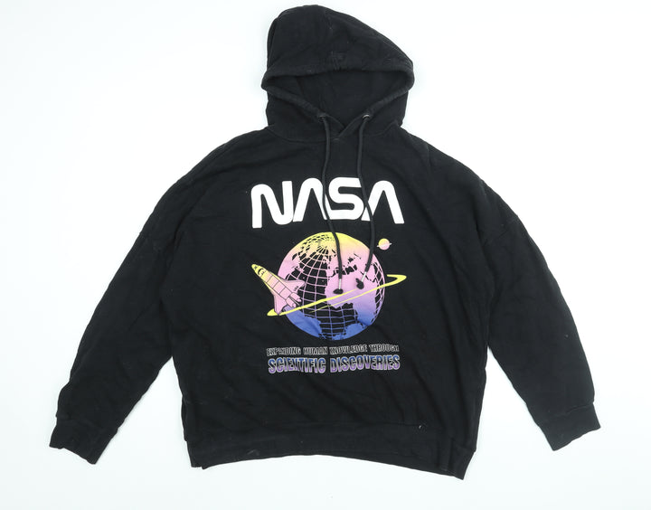 Divided by H&M Womens Black Cotton Pullover Hoodie Size M Pullover - NASA Planet