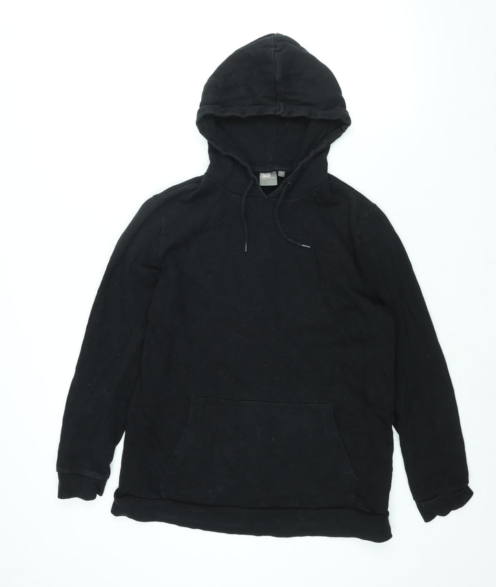 ASOS Mens Black Cotton Pullover Hoodie Size M