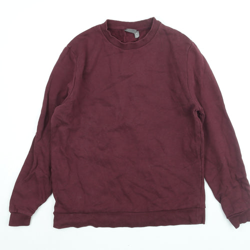 ASOS Mens Red Cotton Pullover Sweatshirt Size M