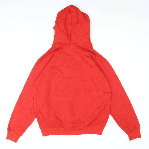PRETTYLITTLETHING Womens Red Cotton Pullover Hoodie Size S Pullover - Embroidered Logo