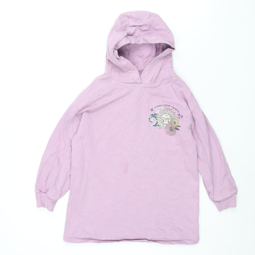 NEXT Girls Pink Cotton Pullover Sweatshirt Size 10 Years Pullover - Back Sun Print
