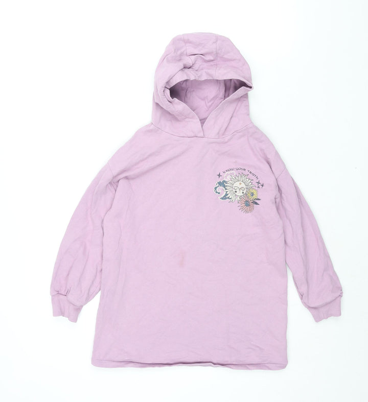 NEXT Girls Pink Cotton Pullover Sweatshirt Size 10 Years Pullover - Back Sun Print