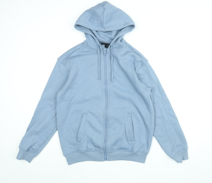 H&M Mens Blue Polyester Full Zip Hoodie Size S