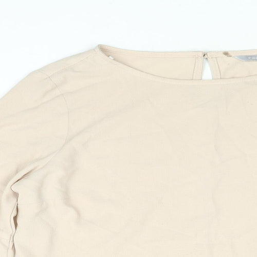Red Herring Womens Beige Polyester Basic Blouse Size 10 Round Neck - Bell Sleeve