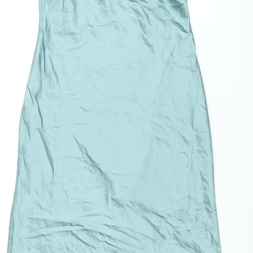 Zara Womens Blue Polyester Slip Dress Size XS Halter Pullover