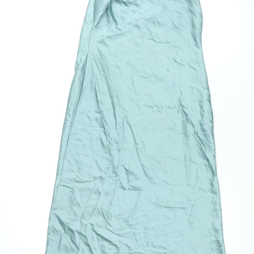 Zara Womens Blue Polyester Slip Dress Size XS Halter Pullover