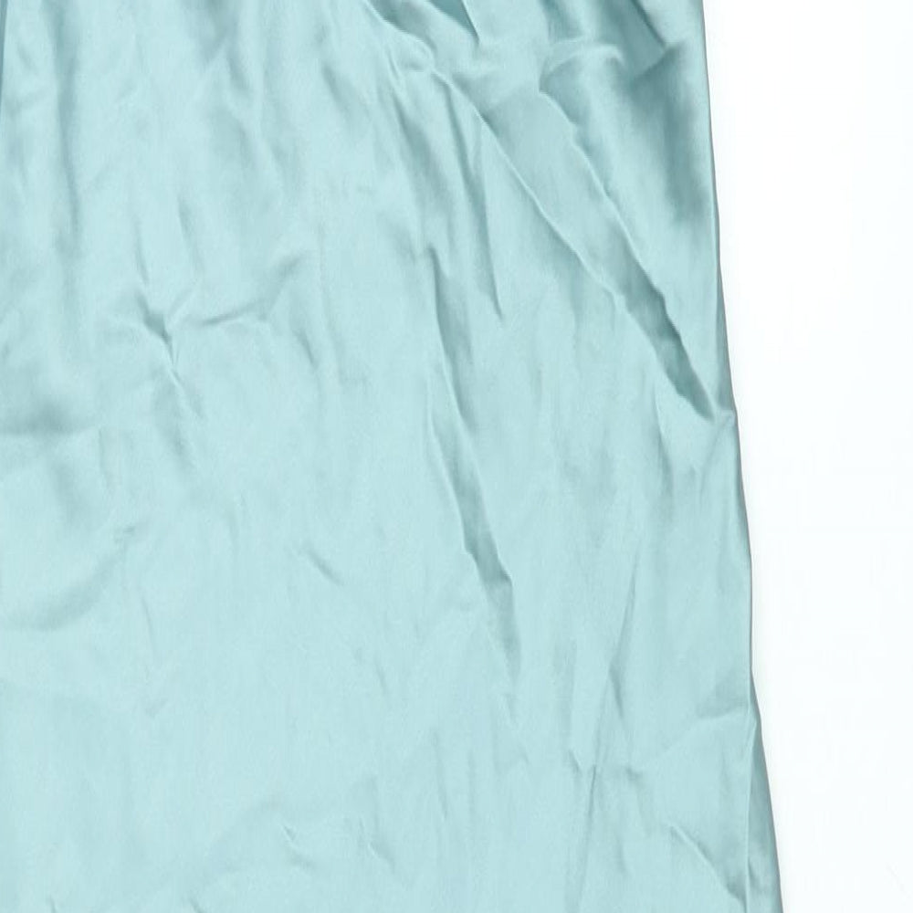 Zara Womens Blue Polyester Slip Dress Size XS Halter Pullover