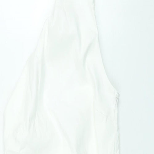 Zara Womens White Polyester Basic Blouse Size S One Shoulder - Asymmetric Hem