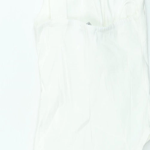 Zara Womens White Polyester Basic Blouse Size S One Shoulder - Asymmetric Hem