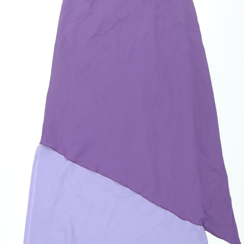 Dorothy Perkins Womens Purple Polyester Maxi Skirt Size 14 - Layered